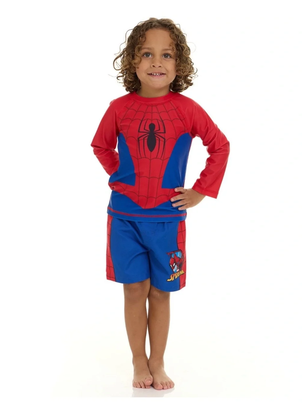 NWT spiderman 2 piece rashguard and swim trinket size 18 months